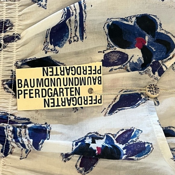 BAUM UND PFERDGARTEN MYNOWA FLORAL SMOCKED ORGANIC COTTON TOP WOMEN'S 40 US XS - Picture 13 of 16